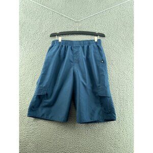 Quiksilver Mens Blue Cargo Shorts With Elastic Waist & Pockets Size XL
